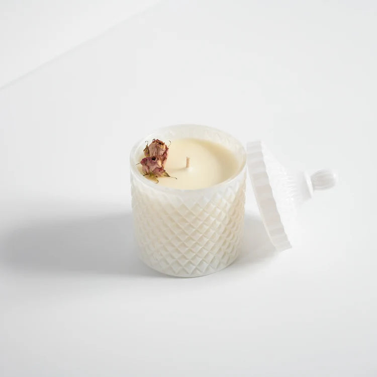 Large Geo - White Candle