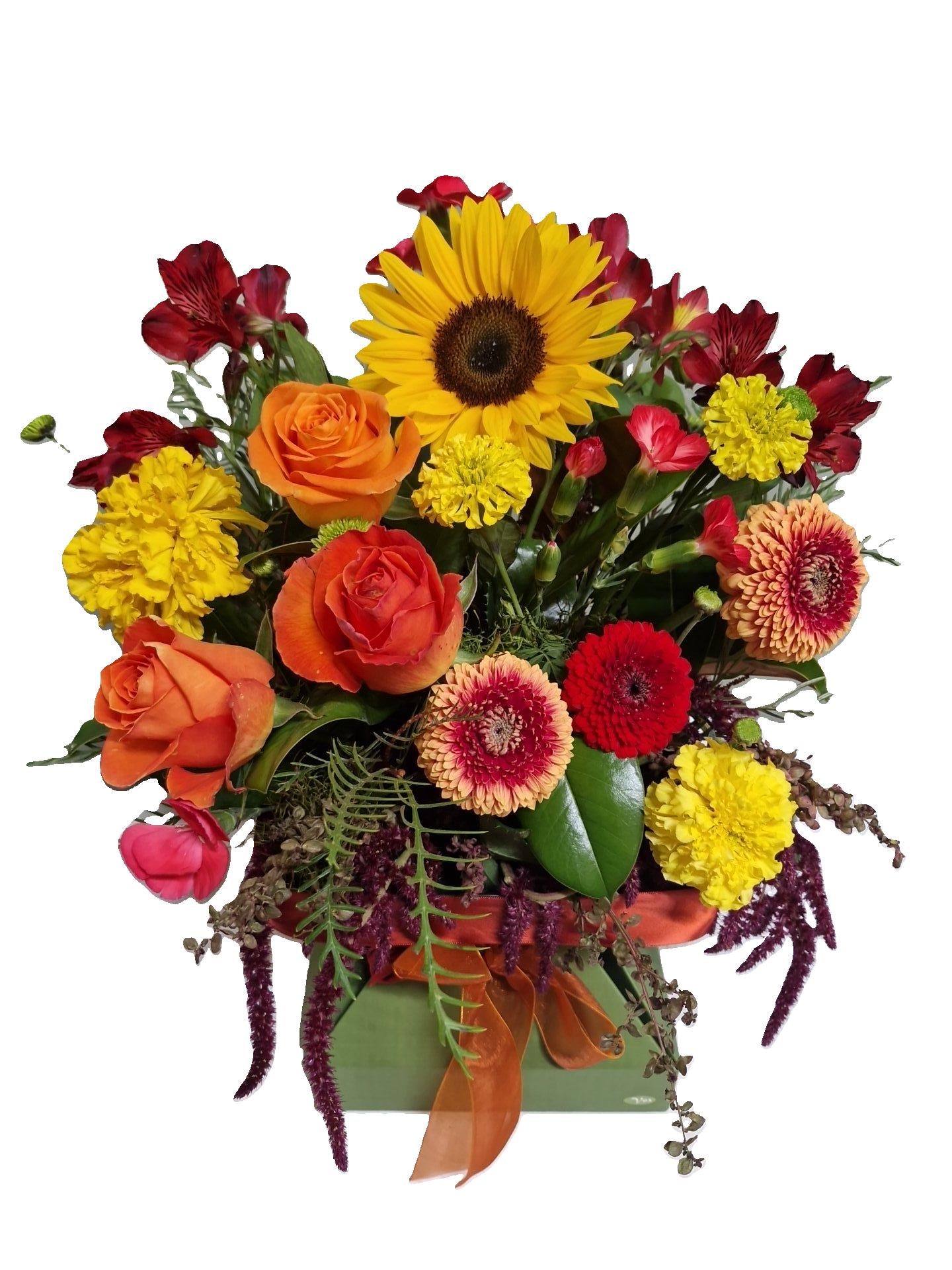 Floral box arrangement