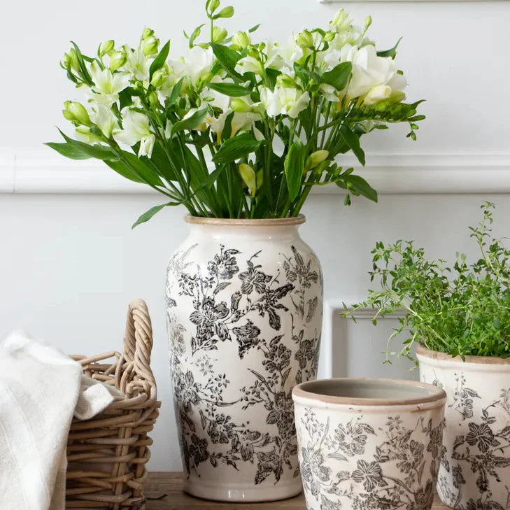 Black Floral Vase Small