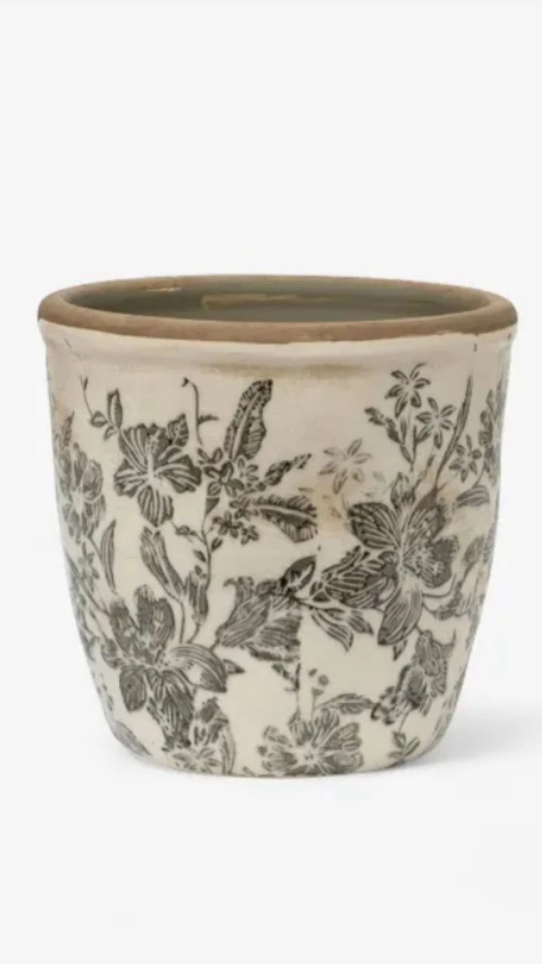 Black Floral Small Pot